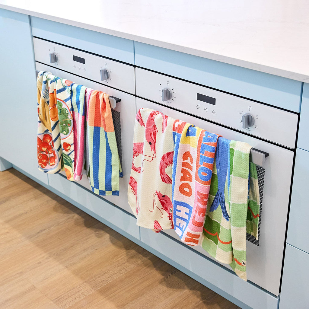 dock and bay tea towel