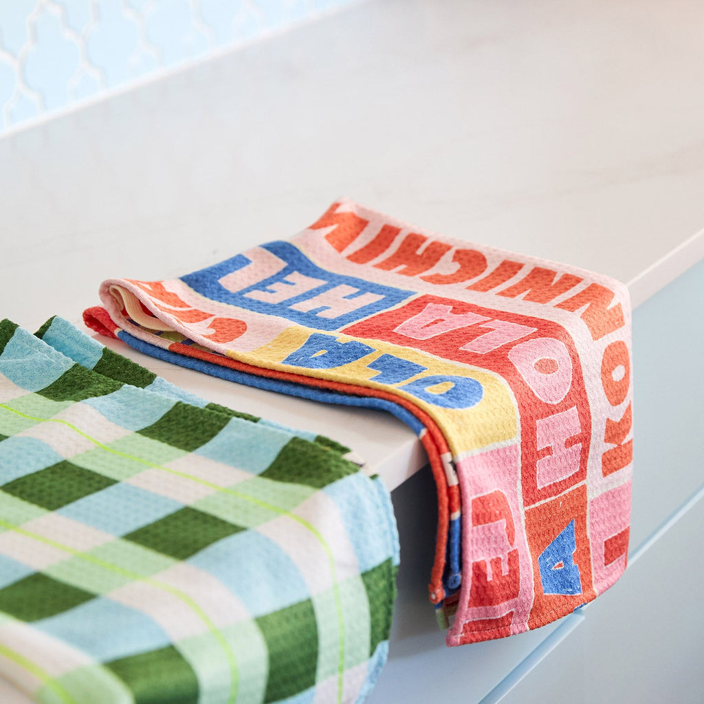 dock and bay tea towel