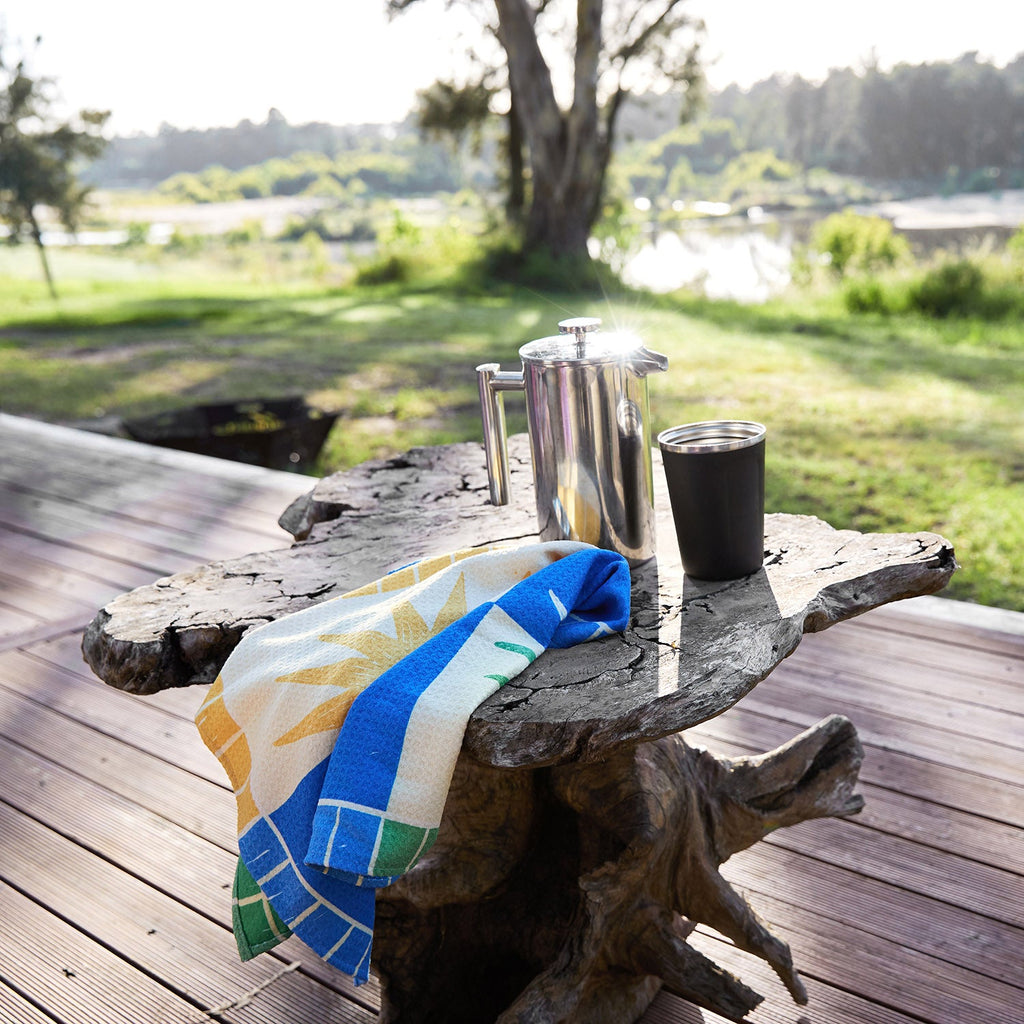 dock and bay tea towel