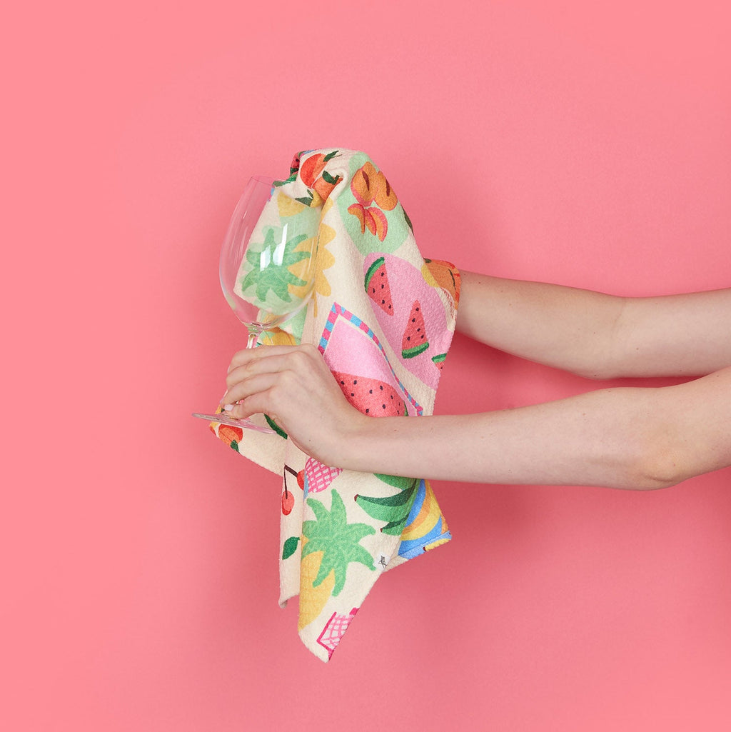 dock and bay tea towel