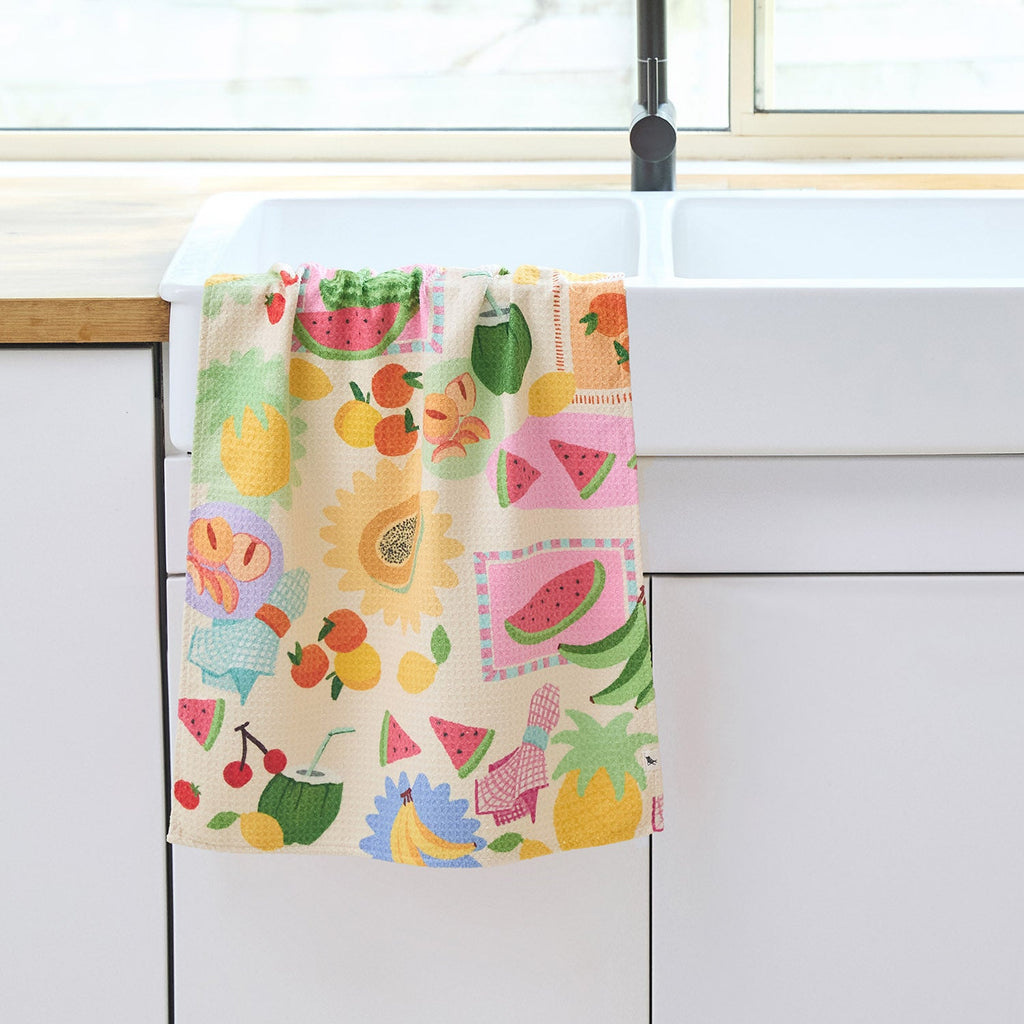 dock and bay tea towel