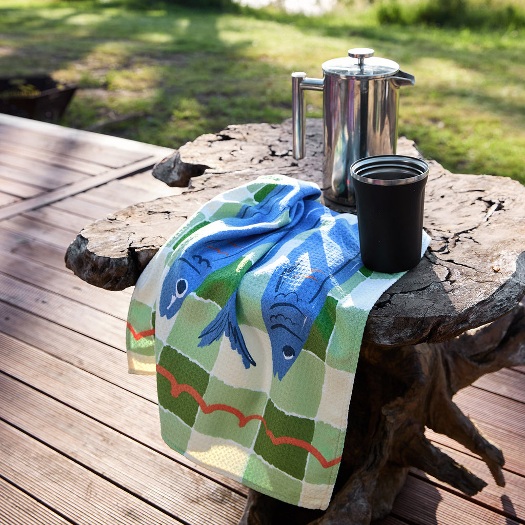 dock and bay tea towel