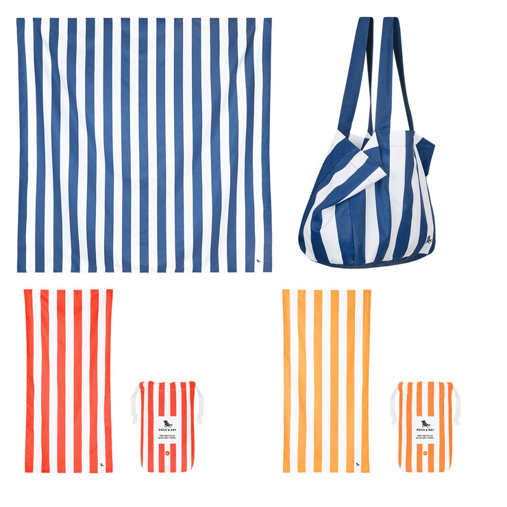  Dock Bay Product BUNDLE-BEACH-KIT-TOWLB-CAB-X2-NAVY-SETA
