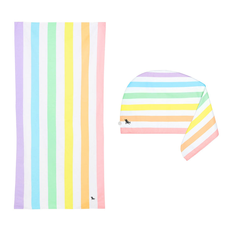 Dock & Bay Hair Wrap + Beach Towel - Bundle - Unicorn Waves