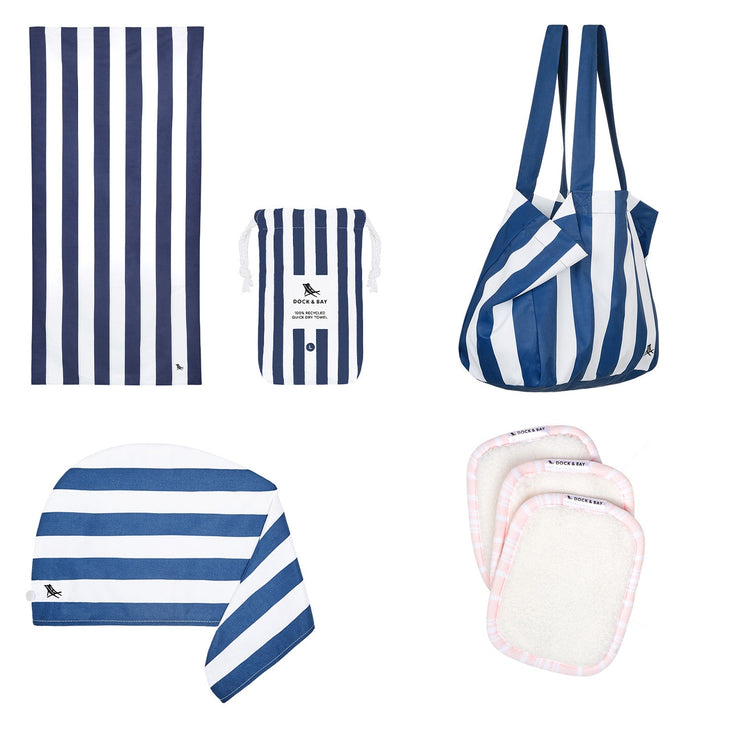 Dock & Bay Beach Towel + Bag + Hair Wrap + Makeup Remover - Set A