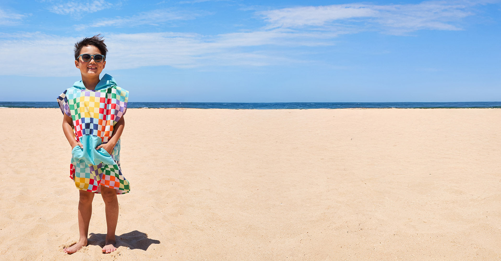Poncho Dock & Bay – Enfants – À carreaux