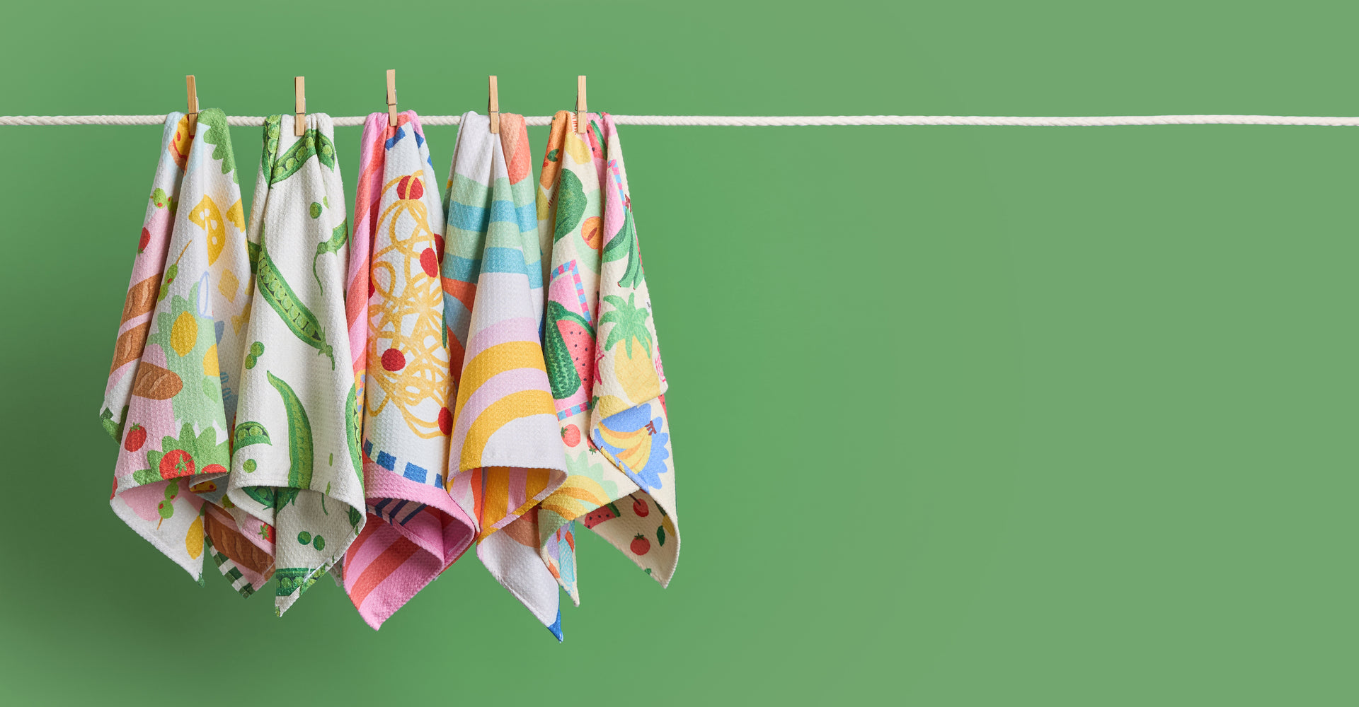 Torchons Dock & Bay - Coup de foudre (Lot de 5)