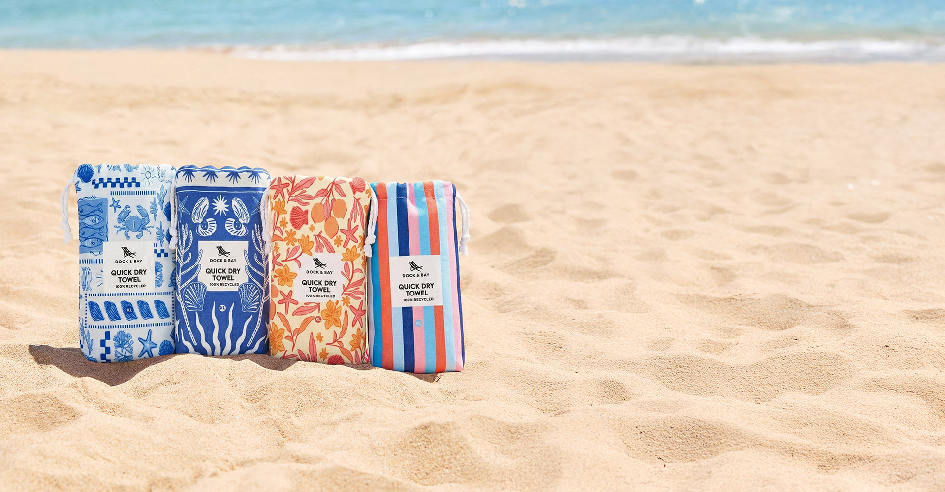 Dock & Bay Quick Dry Towels - Mediterranean Moments (Set of 4)