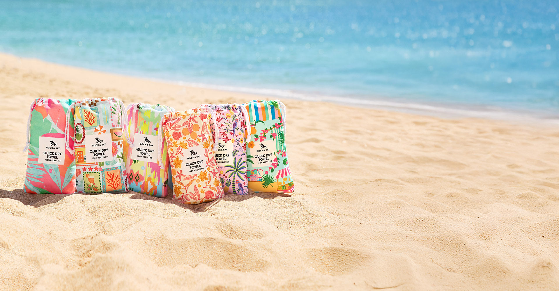 Dock & Bay schnelltrocknende Handtücher – Palm Paradise (6er-Set)
