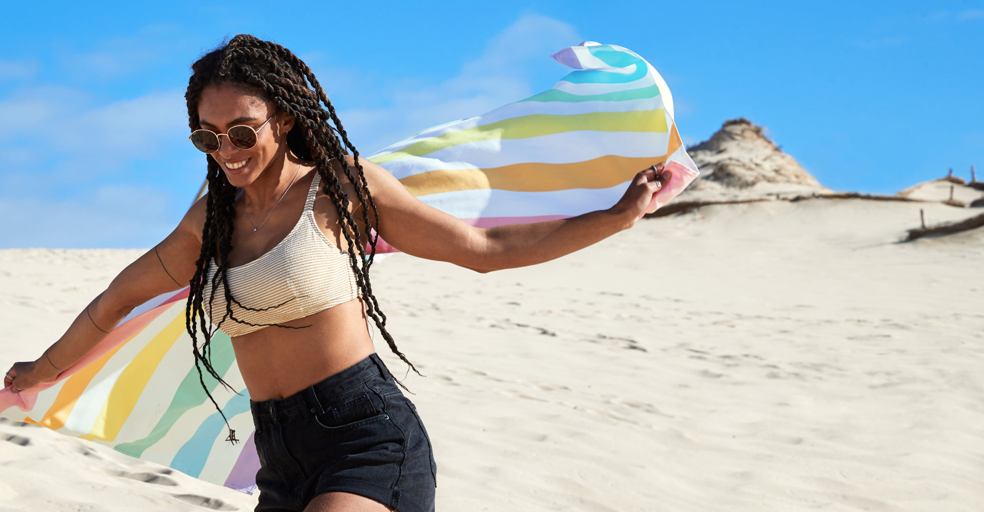 Serviette séchage rapide Dock & Bay - Vagues Licorne